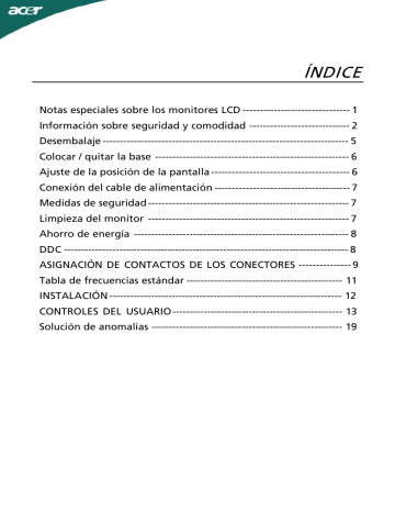 Acer P196HQV Guía del usuario | Manualzz
