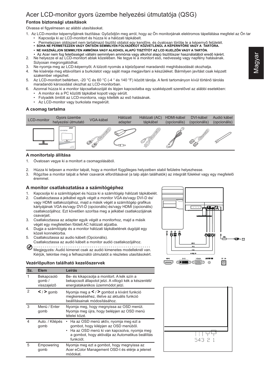 Acer HA240Y, HA270 Quick start guide | Manualzz