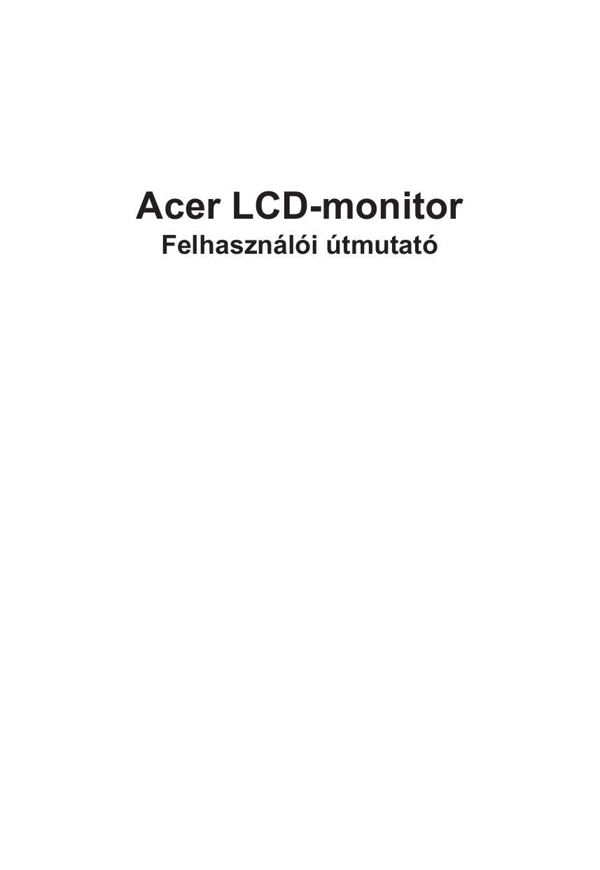 Acer VG270 User Manual | Manualzz