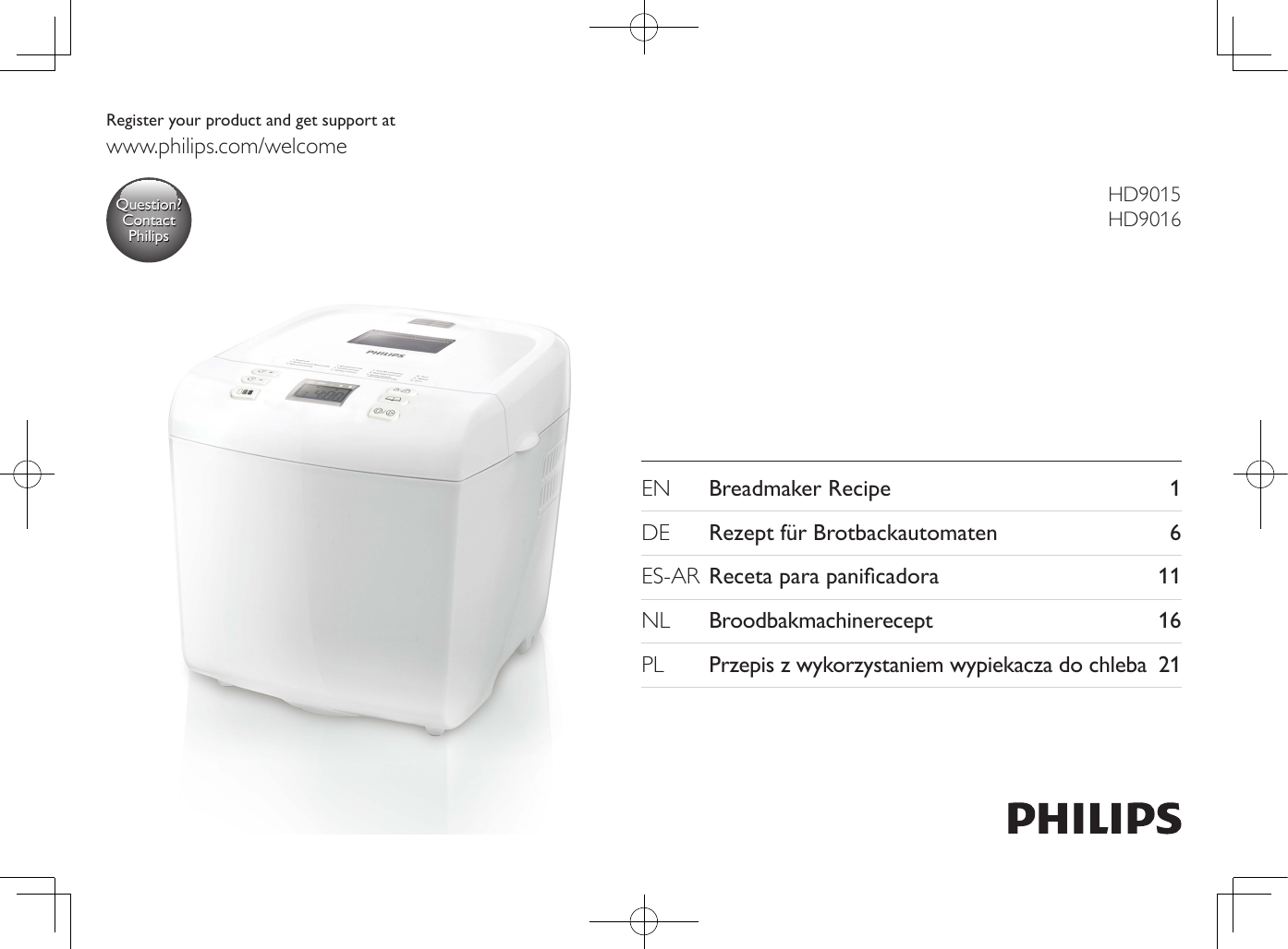 KNEEDHAAK geschikt voor PHILIPS Broodbakmachine HD9015/30 