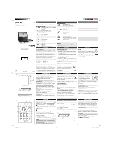 Philips Portable DVD Player PET702/75 User manual | Manualzz
