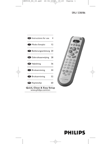 Anpassen der Gerätewahl (Mode-Selector). Philips SRU538/86, SRU538 | Manualzz