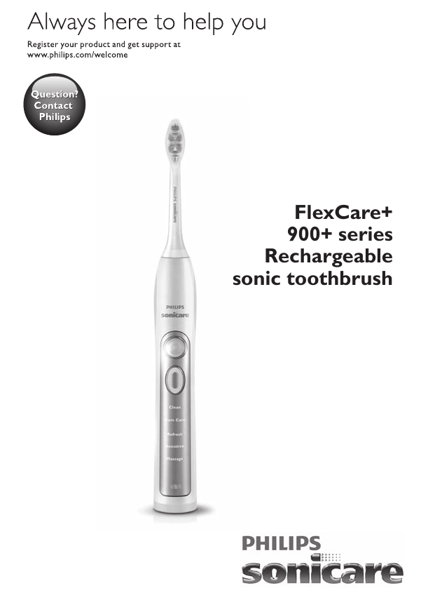 Sonicare FlexCare+ Sonic electric toothbrush HX6921/43 User manual