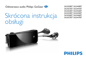 Philips GoGEAR Odtwarzacz MP3 SA2426BT/02 Instrukcja szybkiej obsługi | Manualzz