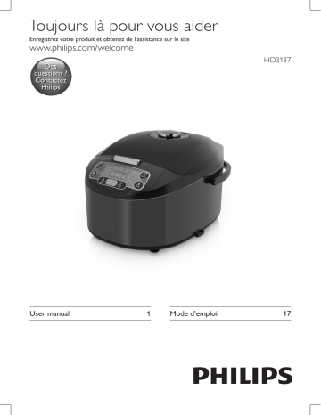 Philips Viva Collection Multicuiseur Hd3137 78 Mode D Emploi Manualzz