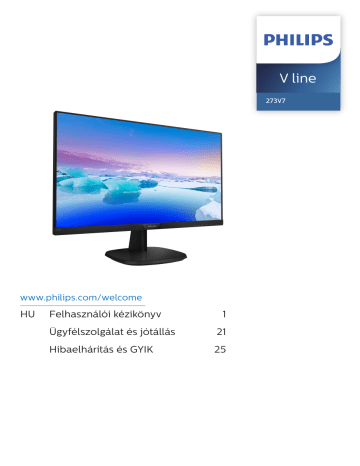Philips Full HD LCD monitor 273V7QDAB/00 Felhasználói kézikönyv | Manualzz