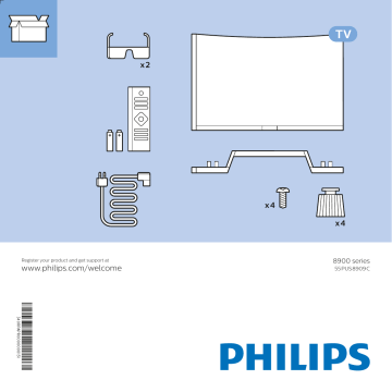 Philips 8900 Curved series Curved 4K UHD LED-TV på Android™-platform 55PUS8909C/12 Lynhåndbog | Manualzz