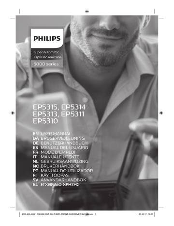Philips Series 5000 Fuldautomatiske PicoBaristo-espressomaskiner EP5314/10 Brugervejledning | Manualzz