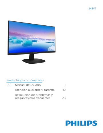 Philips Monitor LCD Full HD 243V7QDAB/01 Manual de instrucciones | Manualzz