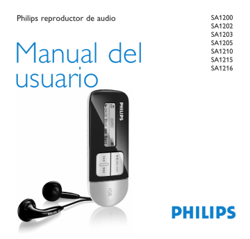 Philips Reproductor de audio flash SA1200/02 Manual de instrucciones | Manualzz
