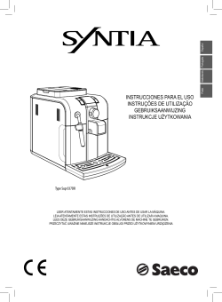 Saeco Syntia - Operating instructions 
