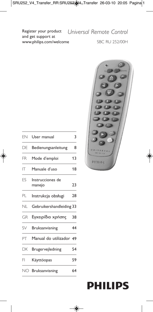 Philips Sbcru252 00h Sbcru252 00 Owner S Manual Manualzz