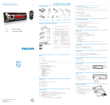 Philips CarStudio Sistema de áudio para carros CEM5100X/78 Guia para início rápido | Manualzz