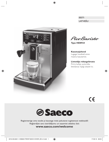 Saeco Picobaristo Taisautomaatne Espressomasin Hd8924 09 Kasutusjuhend Manualzz