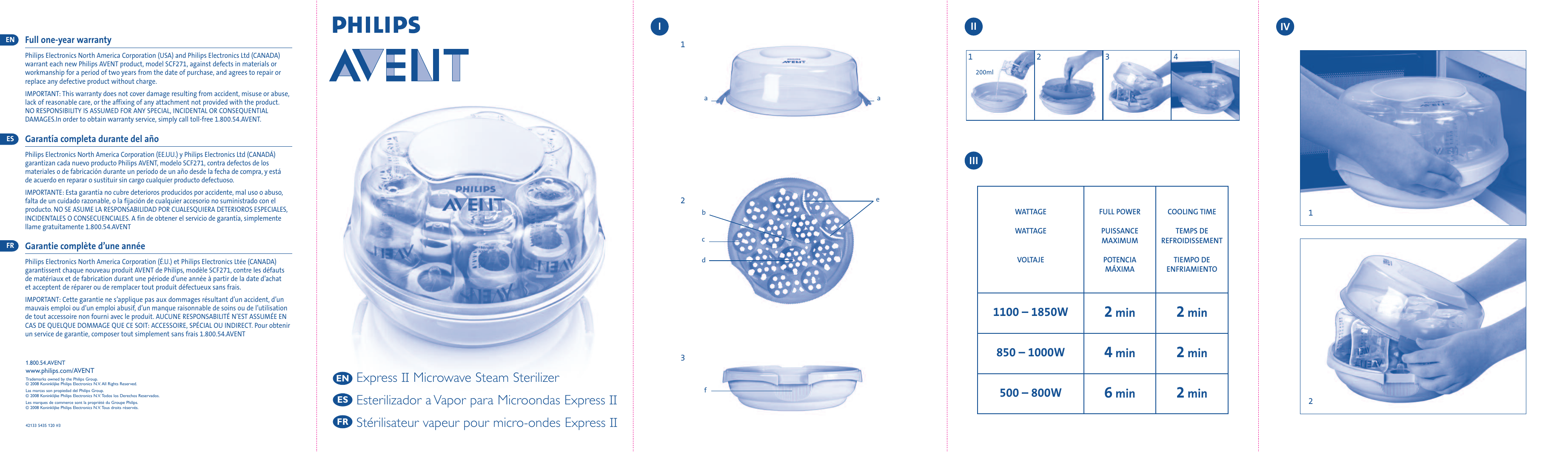 Philips avent microwave hot sale steam sterilizer manual