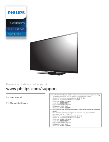 Philips Smart Ultra HDTV serie 5000 55PFL5901/F8 Manual del usuario |  Manualzz