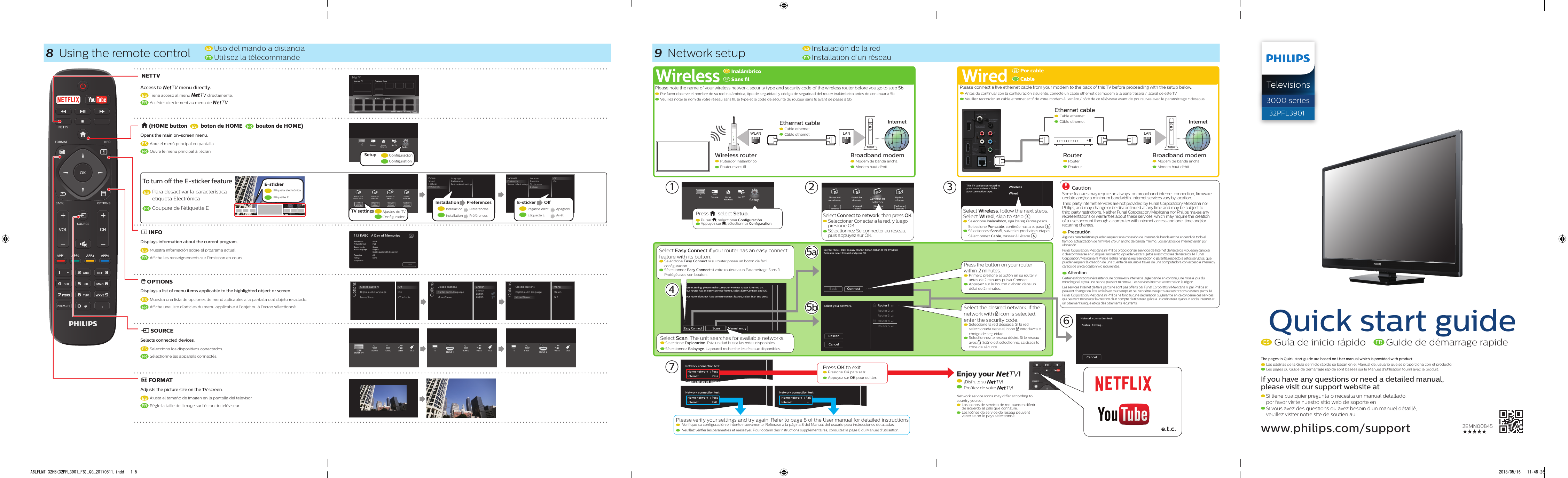 Philips Televisor LED-LCD serie 3000 32PFL3901/F8 Guía de configuración  rápida | Manualzz