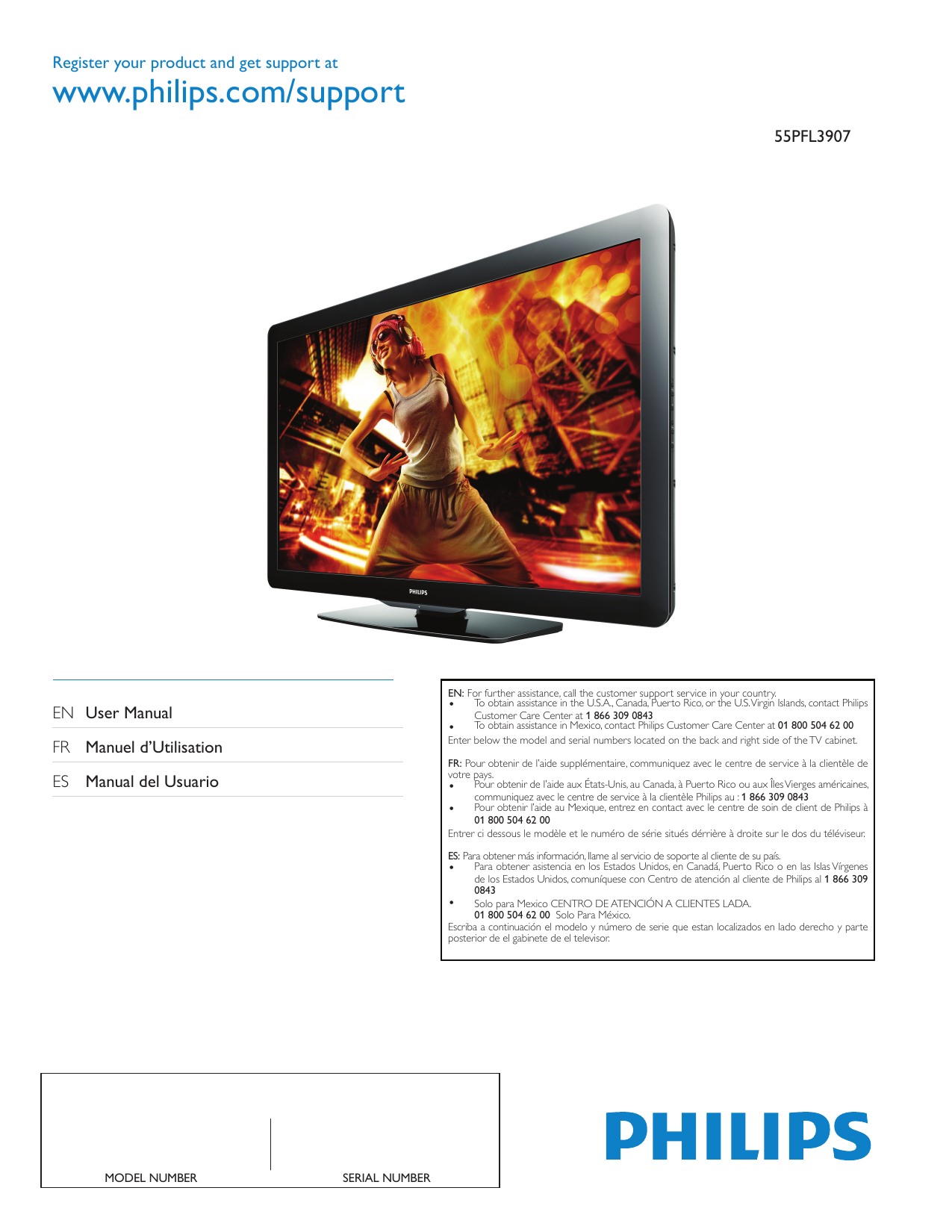 Philips 3000 Series Lcd Tv 55pfl3907 F7 User Manual Manualzz