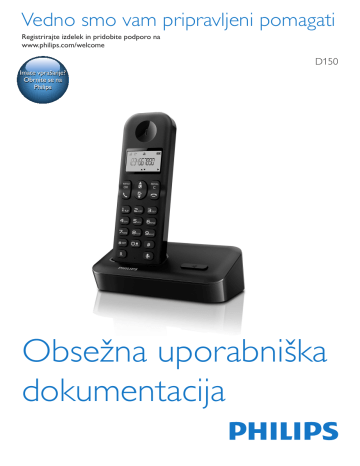 Philips Brezžični telefon D1501B/53 Uporabniški priročnik | Manualzz