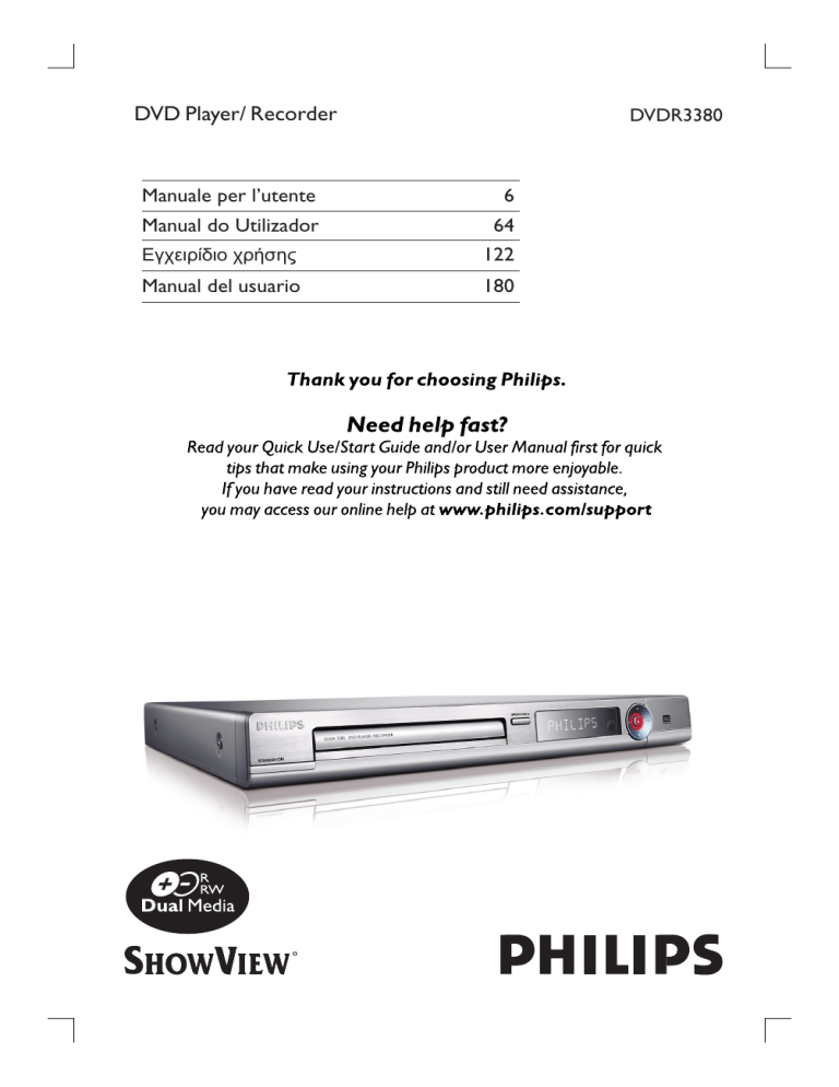 Philips Dvdr3380 58 Operating Instructions Manualzz