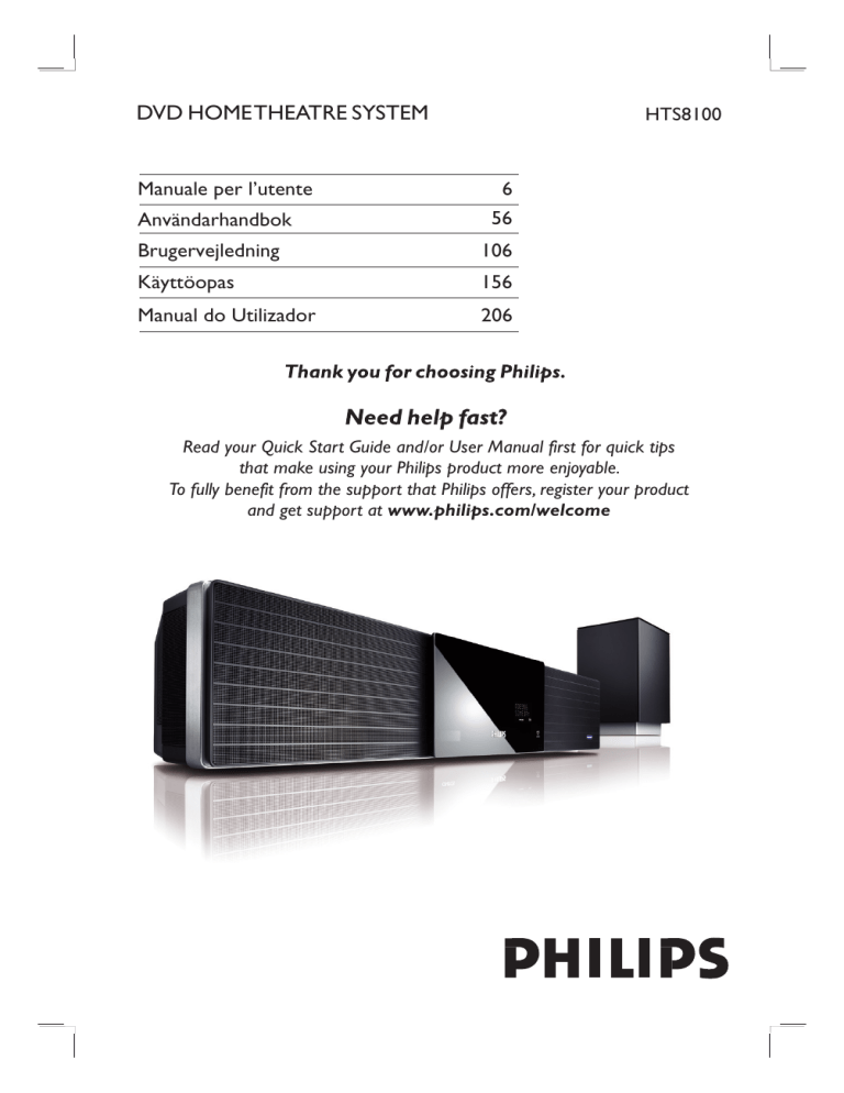 Philips Hts8100 12 Operating Instructions Manualzz