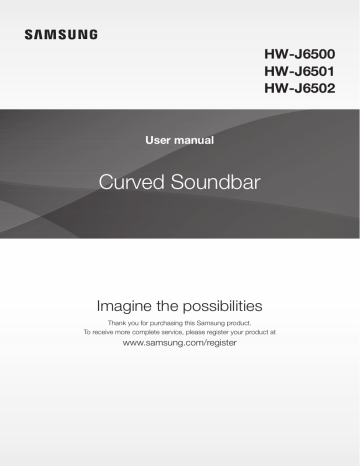 Samsung Soundbar J6502, 6.1 Ch 300W manual de utilizador | Manualzz