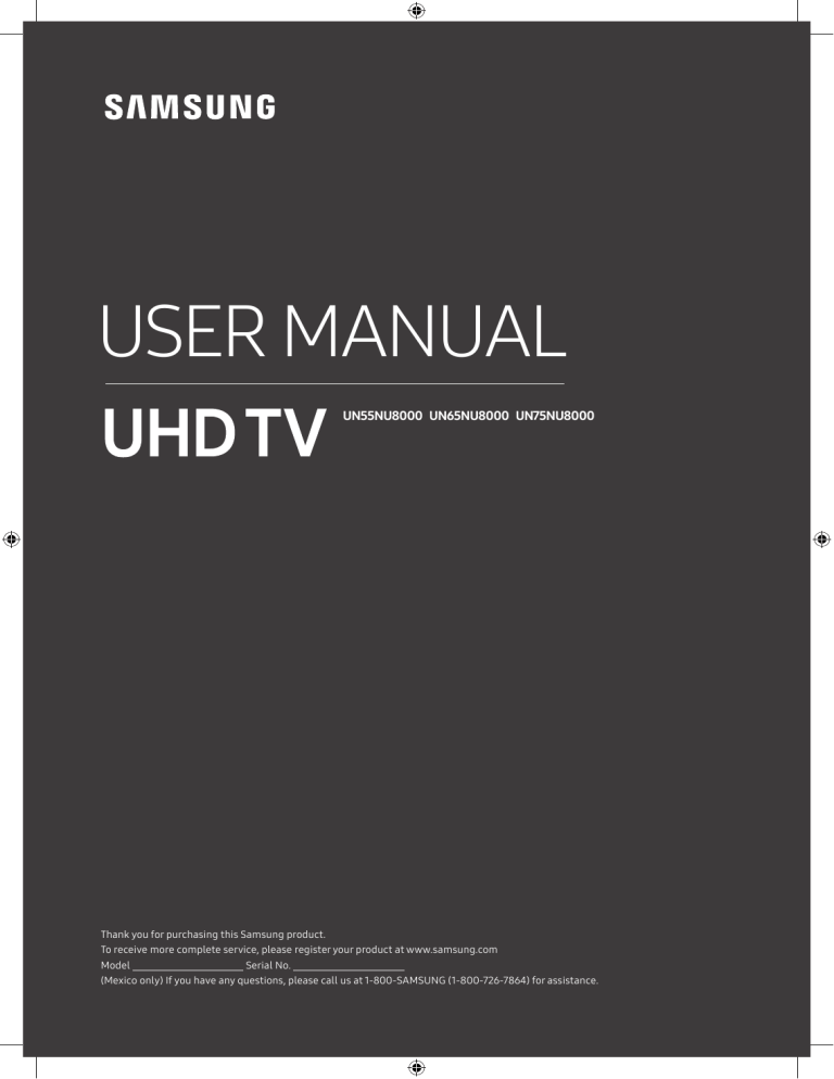 Samsung UN55NU8000F User manual | Manualzz