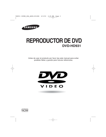 Samsung DVD-HD931 Manual de Usuario | Manualzz