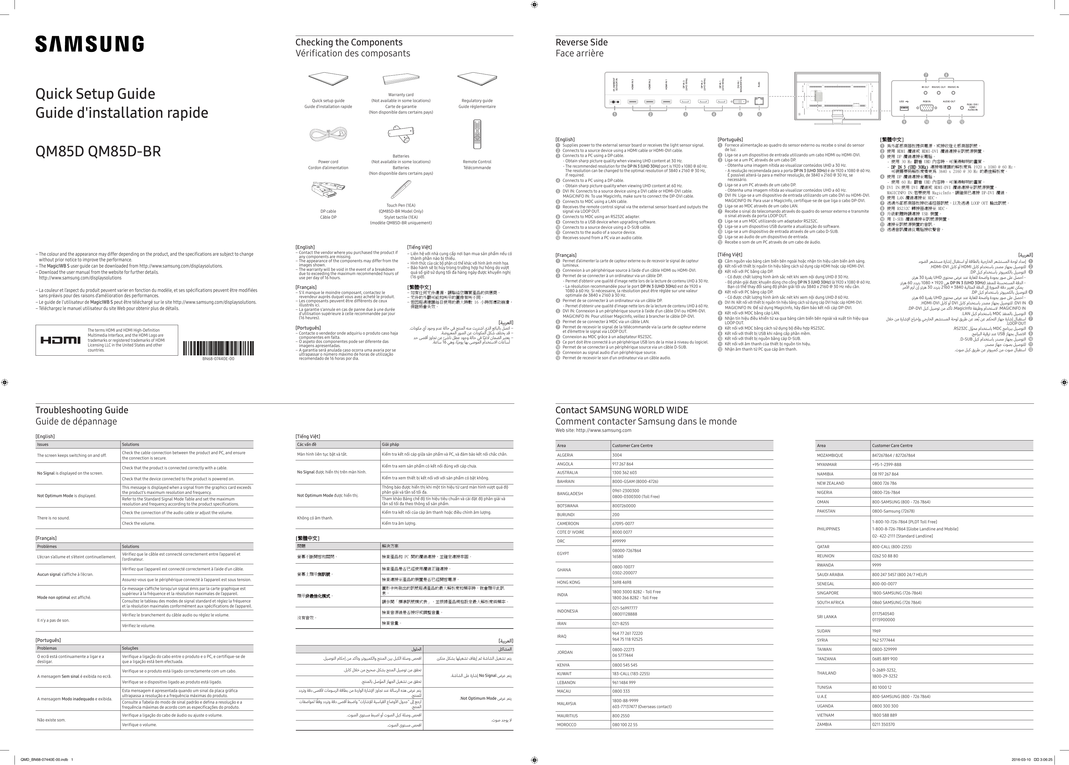 Quick guide инструкция. Samsung um55h-e.