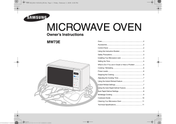 Samsung GW73-WB Instruction Booklet | Manualzz