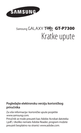 Samsung GT-P7300/M16 Vodič za brzi početak | Manualzz