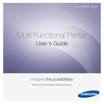 Loading originals and print media. Samsung CLX-8385ND, Samsung CLX-8385 Color Laser Multifunction Printer series | Manualzz