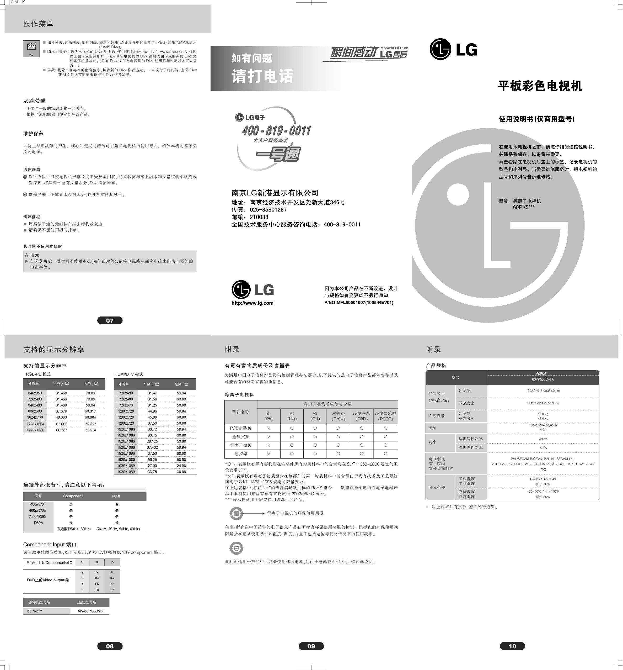 Lg 60pk550c Owner S Manual Manualzz