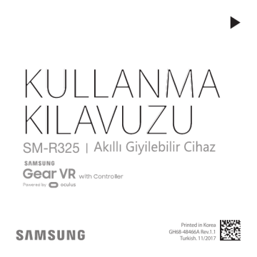 Samsung Gear VR Note8 Uyumlu Kullanım kılavuzu | Manualzz