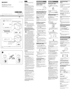 Sony ICF-C1 - Instructions, Instructions for use, Operating instructions,  Owner's manual, User Guide, User manual, Warranty