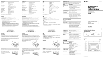 Sony XM-504Z  Operating Instructions | Manualzz