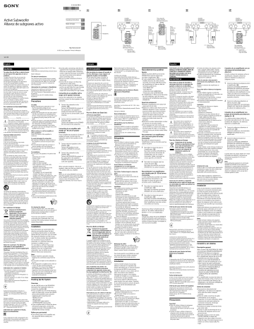 Sony SA-CS9 Home Cinema Subwoofer Operating Instructions | Manualzz