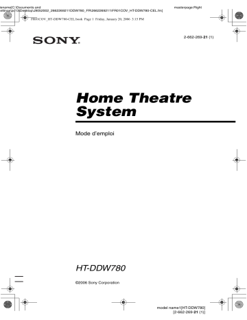 Sony HT-DDW780  Mode d’emploi | Manualzz