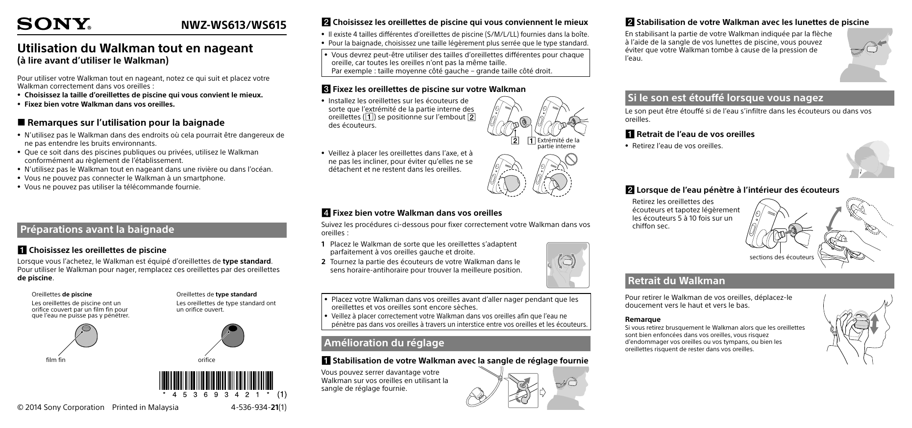 Sony Nwz Ws613 Walkman Série Ws Ws610 Mode Demploi