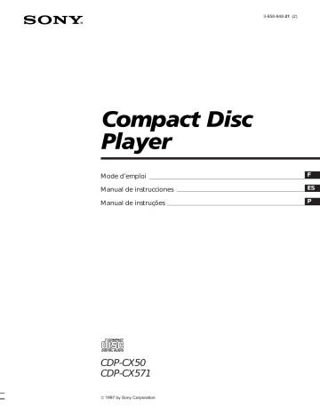 Sony CDP-CX50  Mode d’emploi | Manualzz