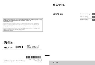 Sony HT-CT790 Soundbar a 2.1 canali con Wi-Fi®/tecnologia Bluetooth® Istruzioni per l'uso | Manualzz