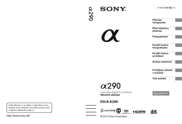Sony DSLR-A290  Návod k obsluze | Manualzz