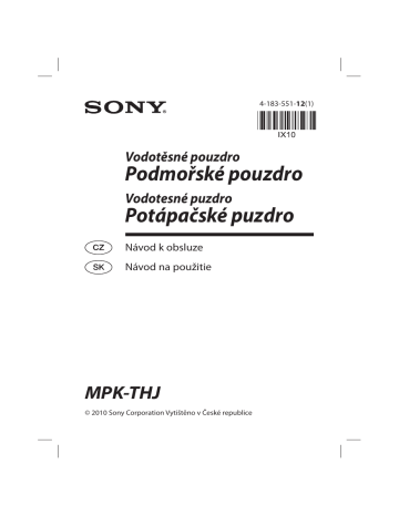 Sony MPK-THJ THJ Vodotěsné podvodní pouzdro Návod k obsluze | Manualzz