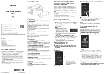 Sony NW-ZX2 ZX2 Walkman® ZX-serien Snabbstartguide | Manualzz