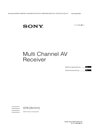 Sony STR-DN1010 Home cinema 7.1 HD AV receiver Bedienungsanleitung | Manualzz