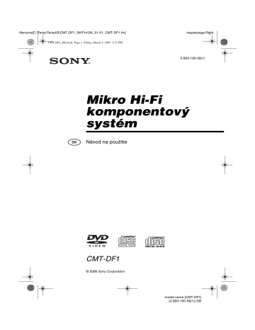 Sony CMT-DF1  Návod na použitie | Manualzz