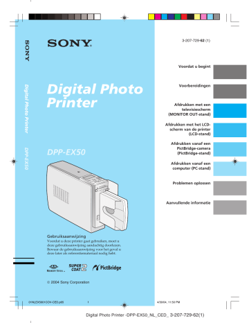 Sony DPP-EX50  Gebruiksaanwijzing | Manualzz