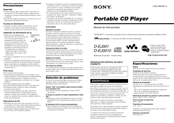 Sony D-EJ001  Instrucciones de funcionamiento | Manualzz