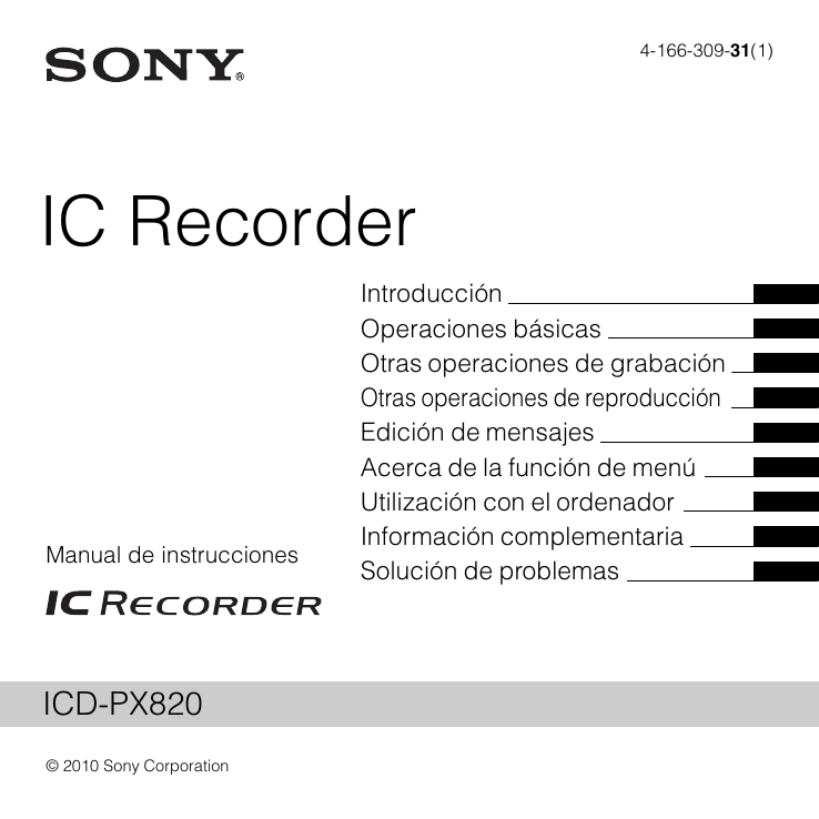 Grabadora De Voz Sony Serie Icd-px Con Micrófono Incorporado