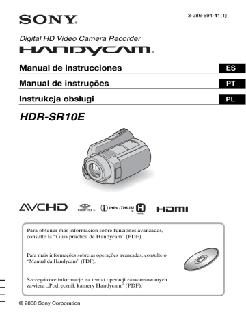 Sony HDR-SR10E  Instrucciones de funcionamiento | Manualzz